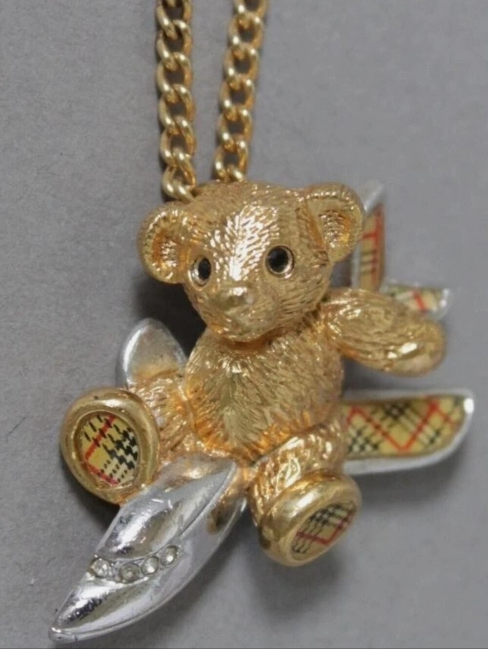 BURBERRYS Bear Plane Necklace 50th anniversary / Euc - Picture 2 of 7